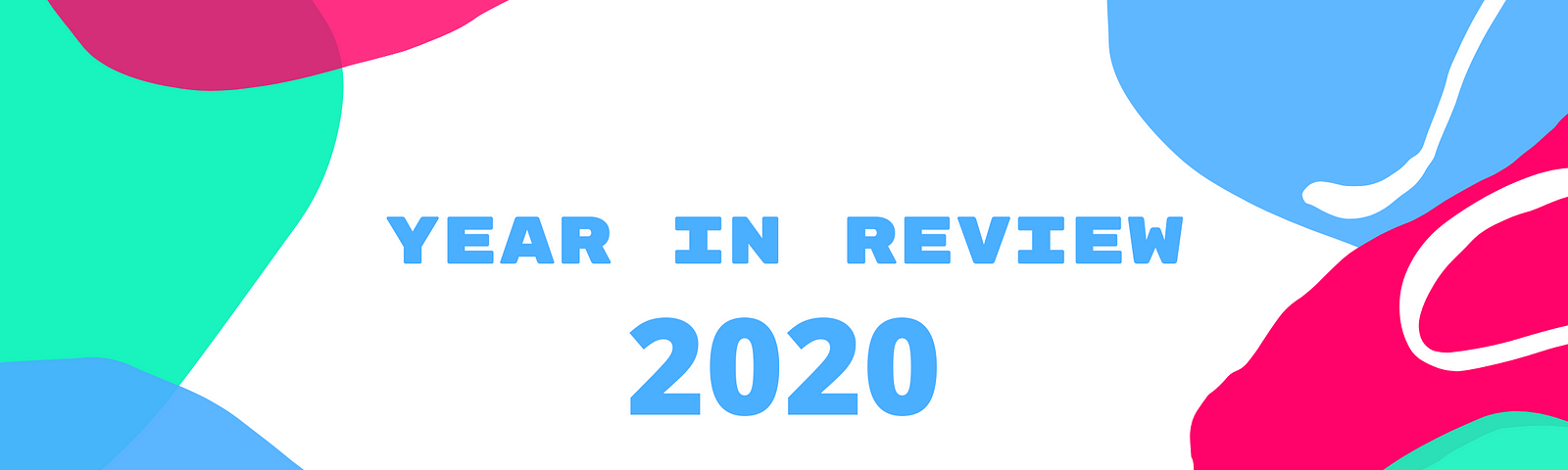 An abstrscr grsphic featuring the words Year in Review 2020 and the codebar logo