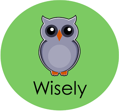 Wisely’s logo consists of a purple owl and a green background.