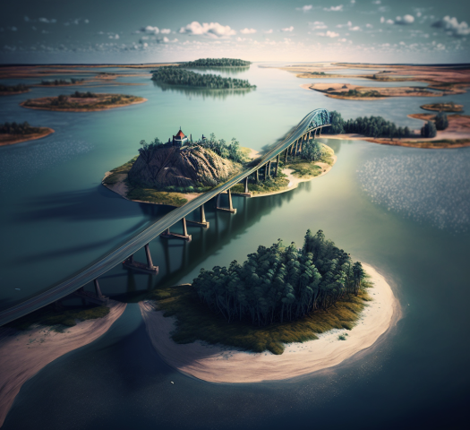 Rattlensnake Island with bridge