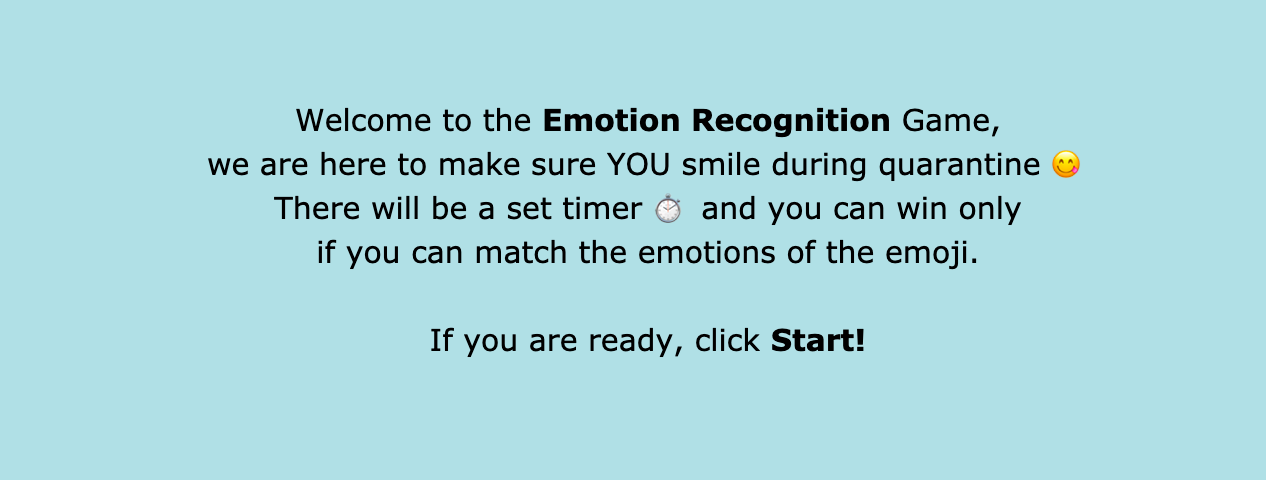 Emotion Recognition Game using Teachable Machine