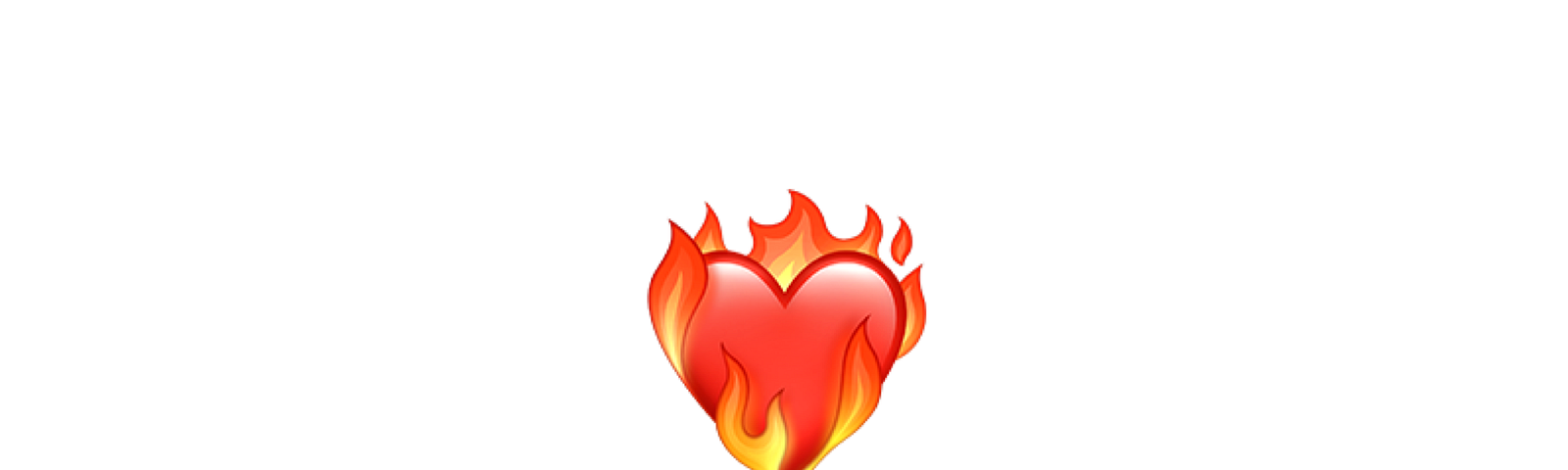 Emoji of a heart on fire