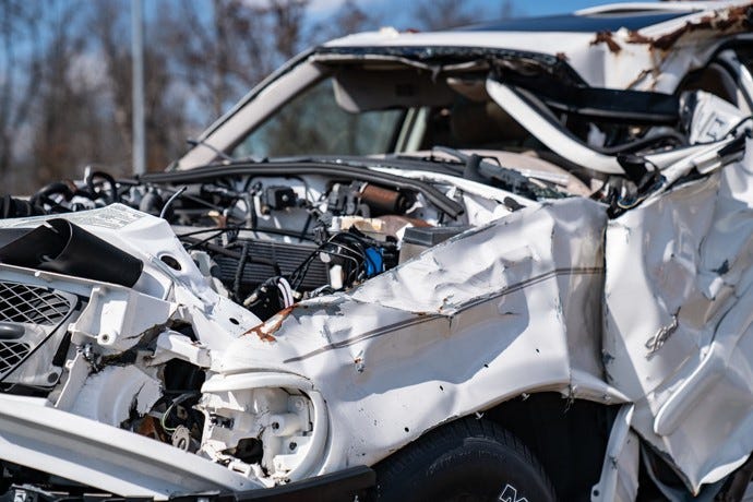 Wreck car that had been in an accident