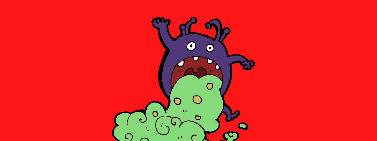 Cartoon monster throwing up for my article on What I Learned About Writing From Watching Gross Videos on YouTube