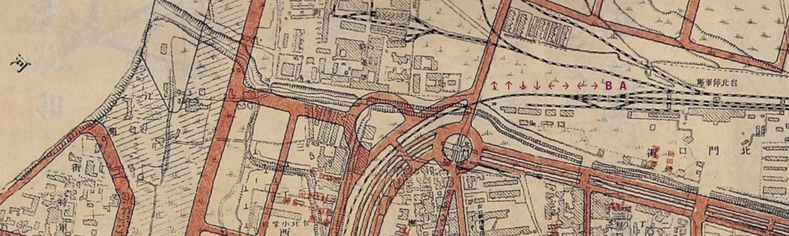 公元 1907 時的臺北西區門戶計畫地圖比對 (Taipei West District Plan Map, CE 1907)