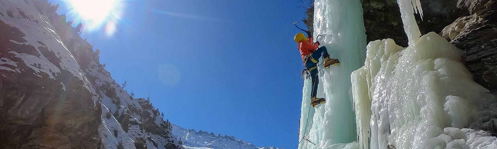 Ice climbing in the Himalayas