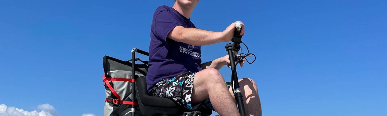 Dale Short riding his sand cart on the beach