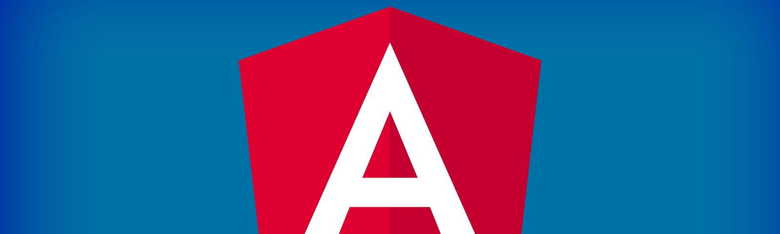 Image of Angular logo on a blue background