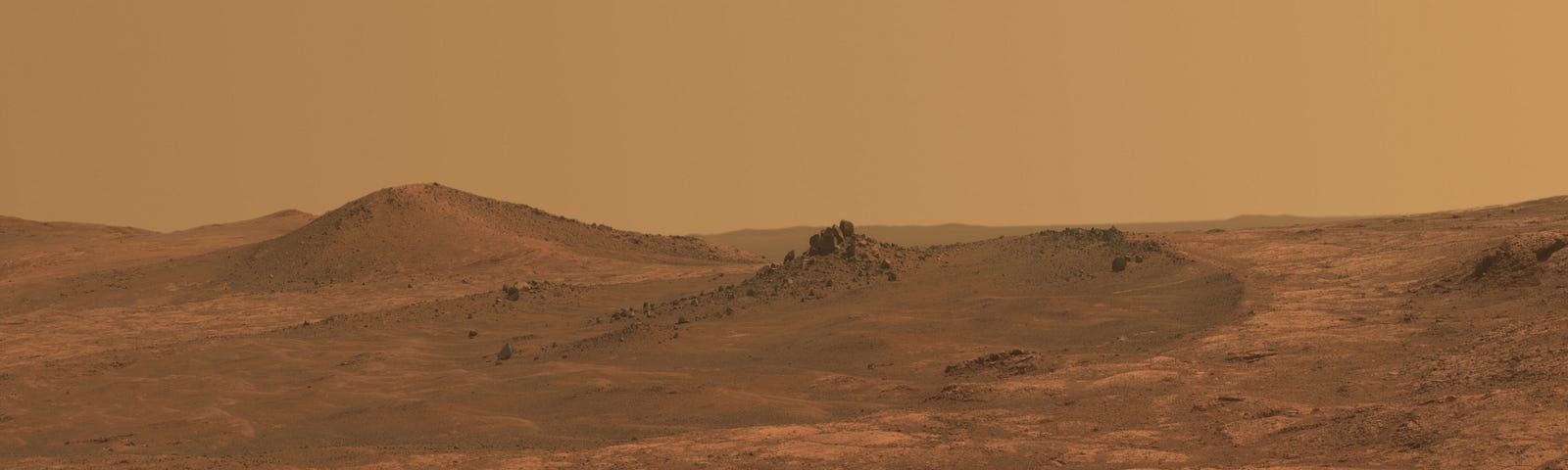 A Martian landscape captured by the Opportunity Rover.