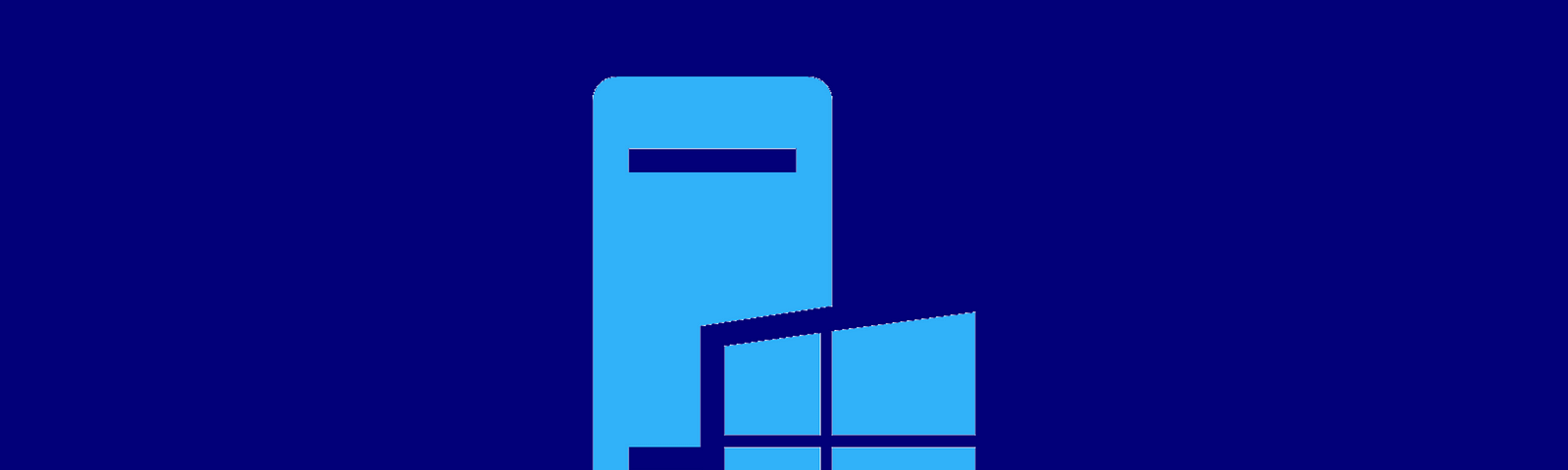 Certificate authority Server and windows logo on a blue background