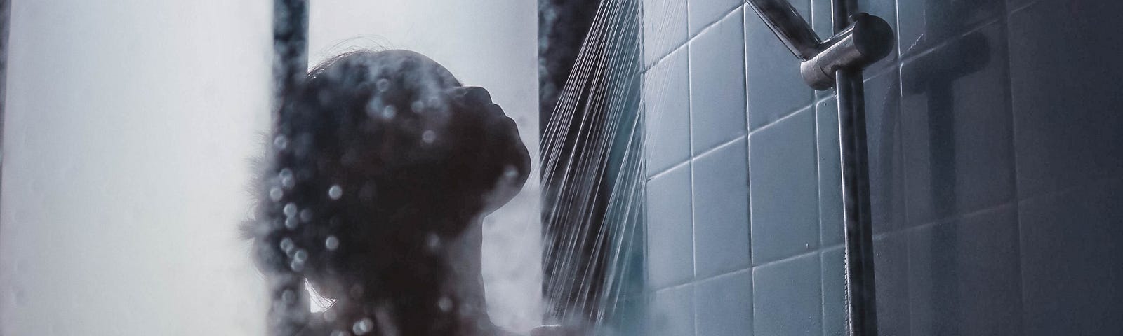 woman alone in the shower