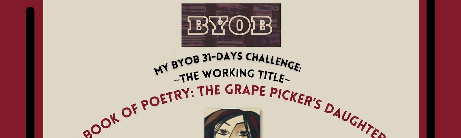 Image of the working book cover to my book: A book of Poetry: The Grape Picker’s Daughter.
