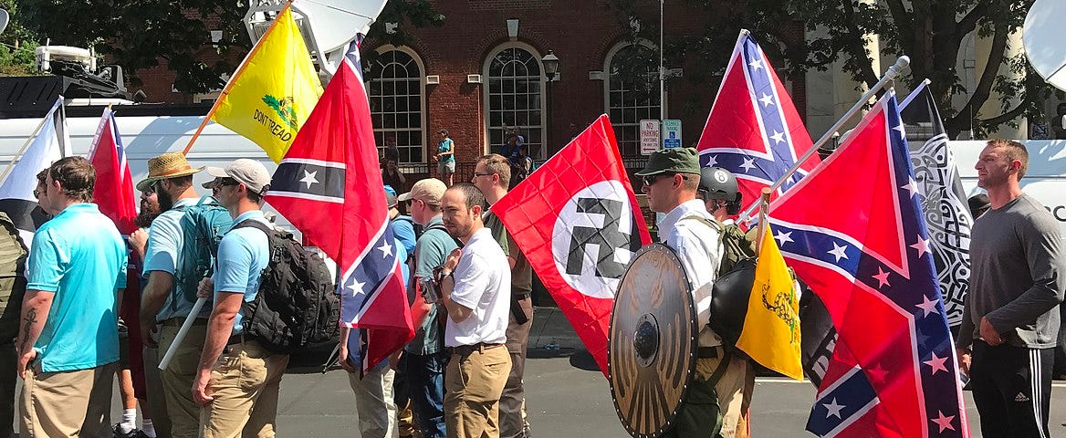 Charlottesville Rally with Nazi Flag