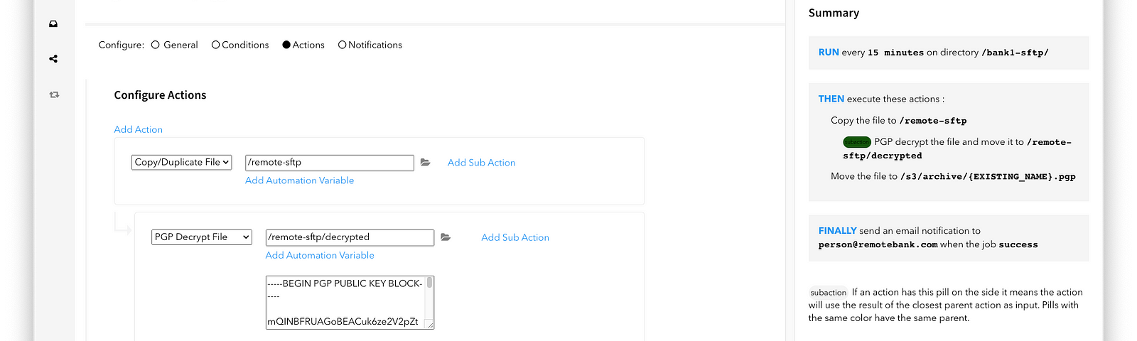 file automation managed file trnasfer sftp