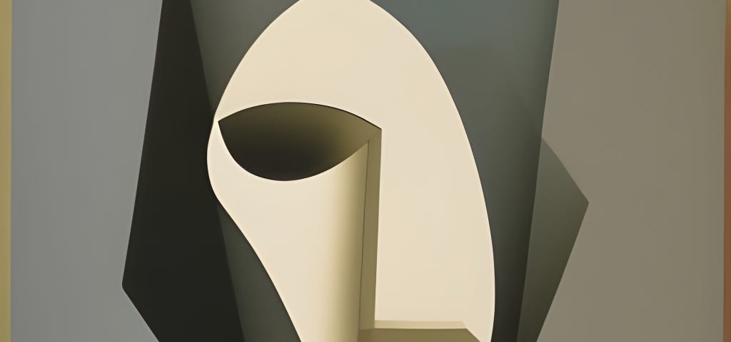 an abstract shape reminiscent of a face