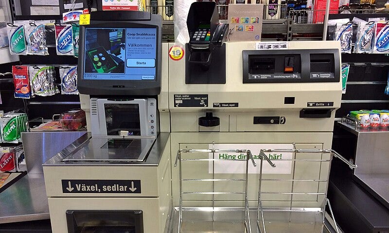 IMAGE: A grocery self-checkout in Sweden
