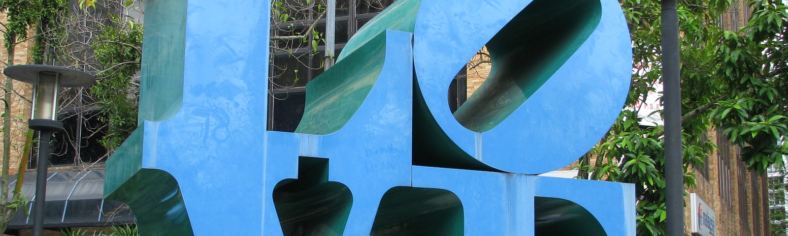 love, letters in blue, Singapore