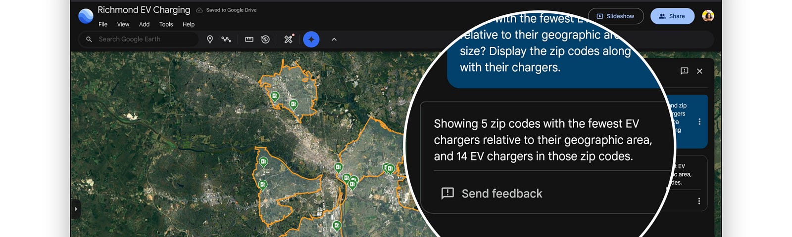 Gemini capabilities in Google Earth example