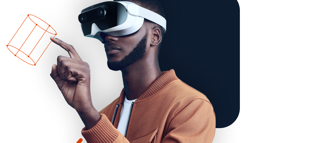 A man experiencing Virtual Reality