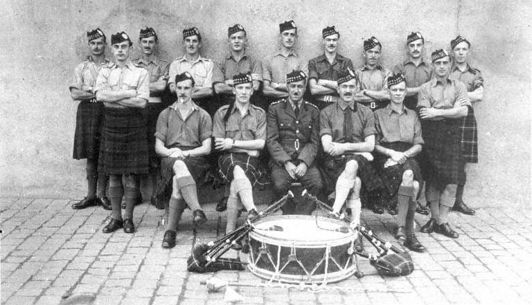 Scottish soldiers at a prisoner of war camp