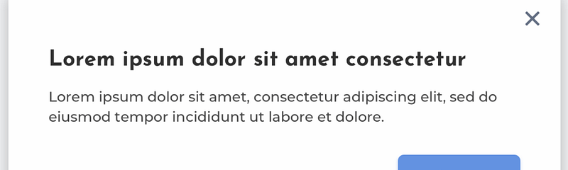 An early version of a dialog box that includes lorem ipsum — something that shouldn’t be shown to a client with no context.