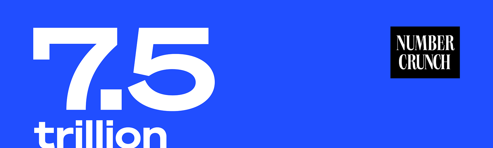 The “Number Crunch” logo next to the text “$7.5 trillion: The combined market value of the five Big Tech firms at the end of 2020, up 52% since the end of 2019. Source: Wall Street Journal” with a rocket ship illustrated taking off against a blue background.