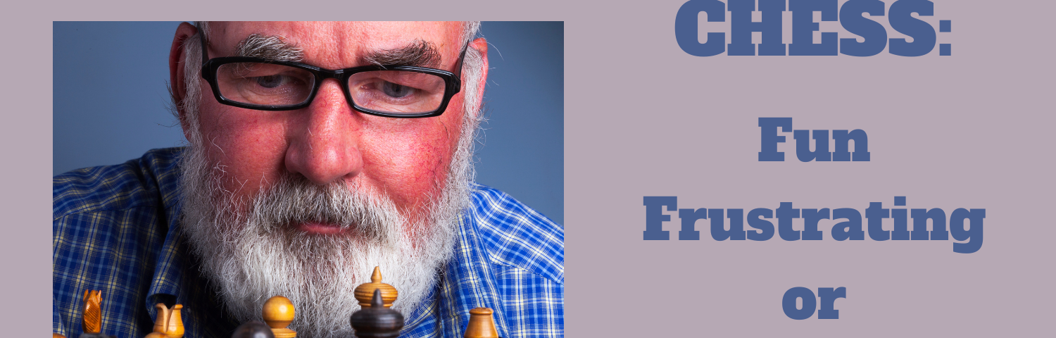 Elderly chess player contemplates next move
