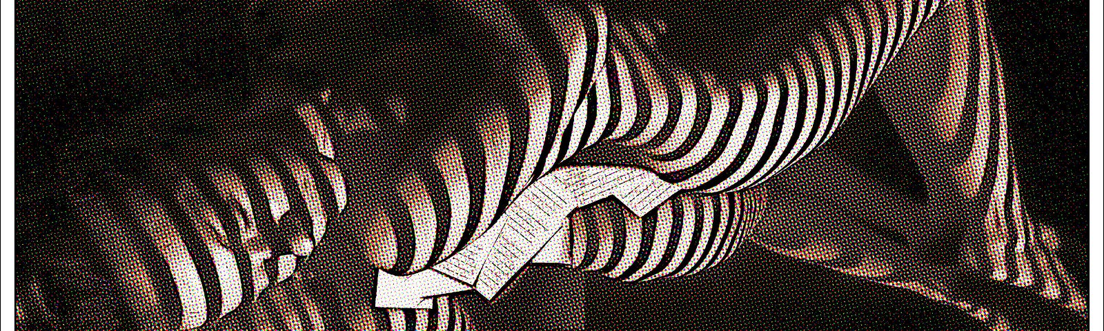 woman in striped shadows