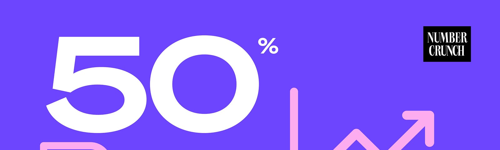 An illustration of the Number Crunch logo next to the text “50%: The share of their stimulus checks that half of American 25–34-year-olds plan to spend on stocks. Source: Deutsche Bank” with an illustration of a check and a positive trending graph below it.