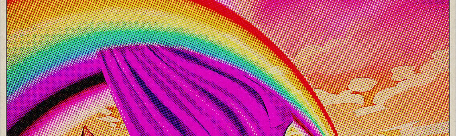 Rainbow displaying fuschia supercape