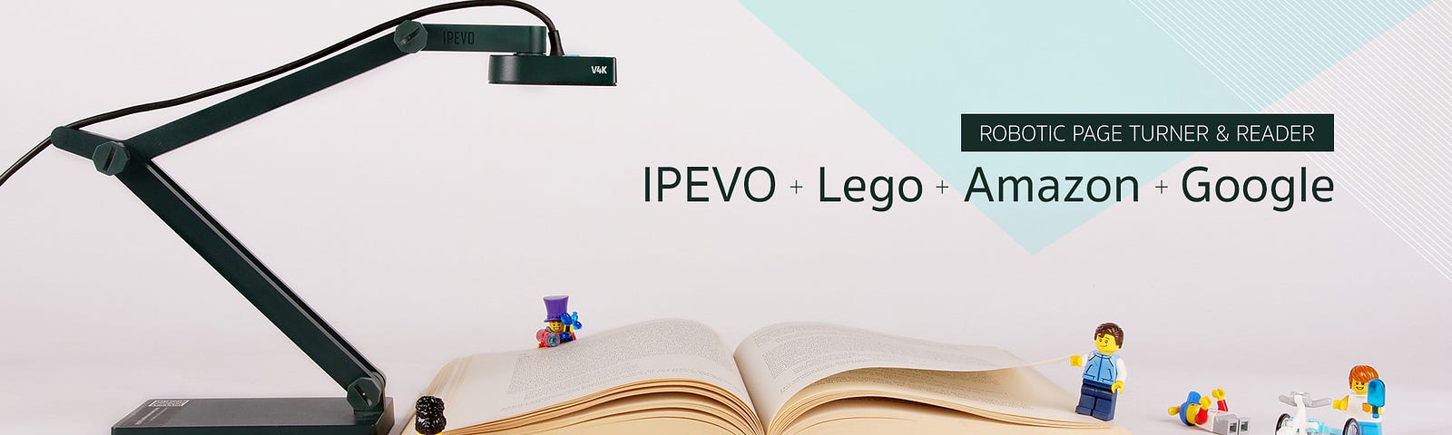 Creating a robotic page turner and reader for the visually impaired using tools from IPEVO, Lego, Amazon, and Google