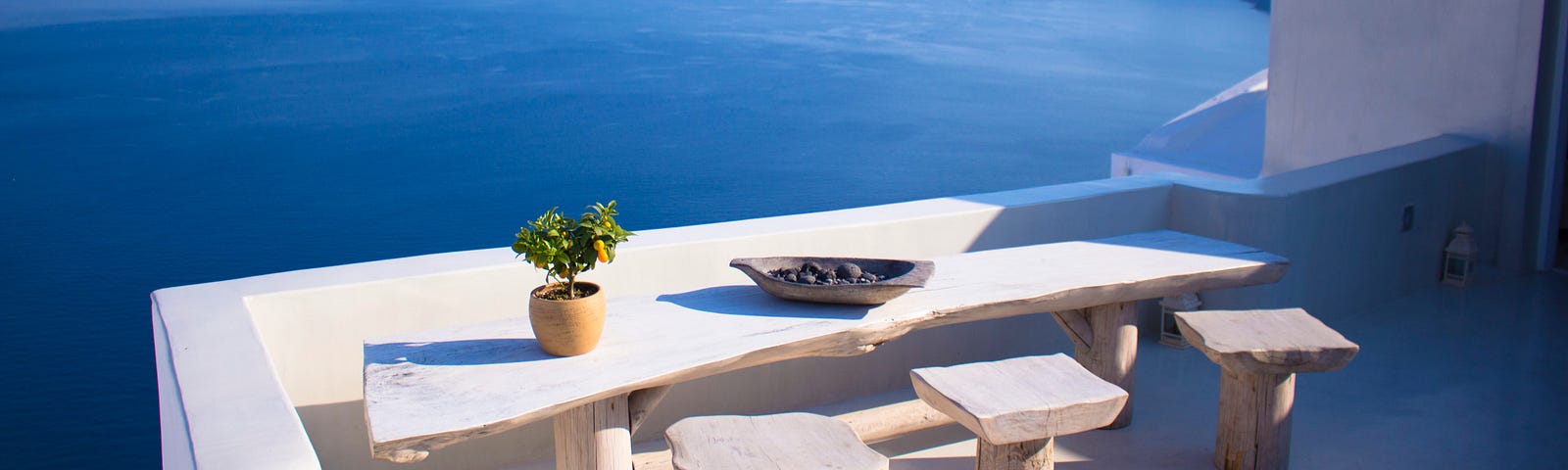 Sea view from a terrace in Greece