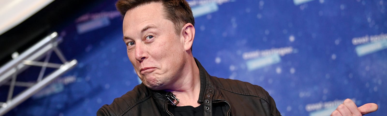 SpaceX owner and Tesla CEO Elon Musk poses on the red carpet of the Axel Springer Award 2020