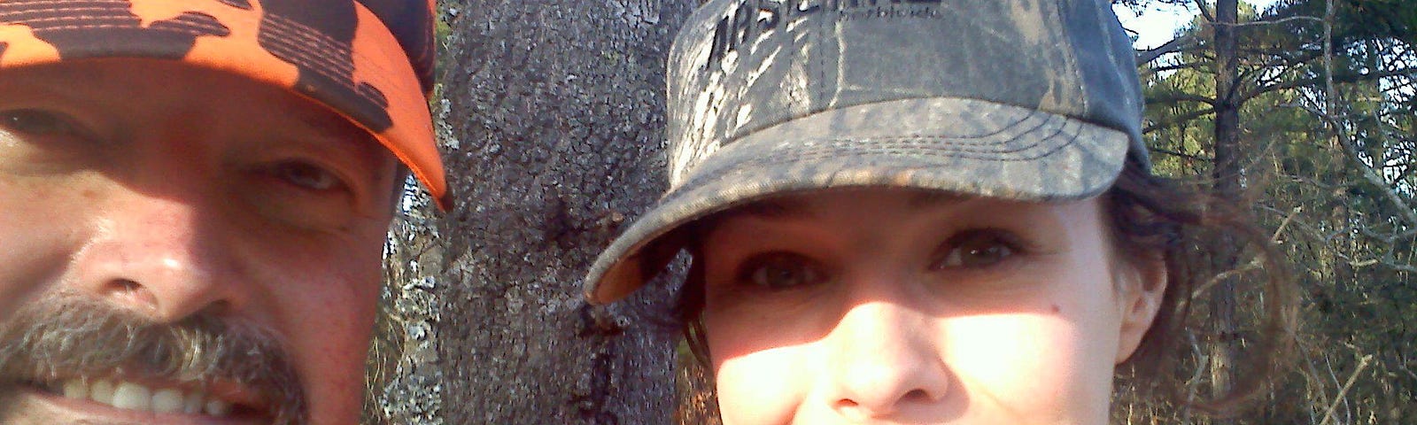 Dad and I sitting in the treestand.