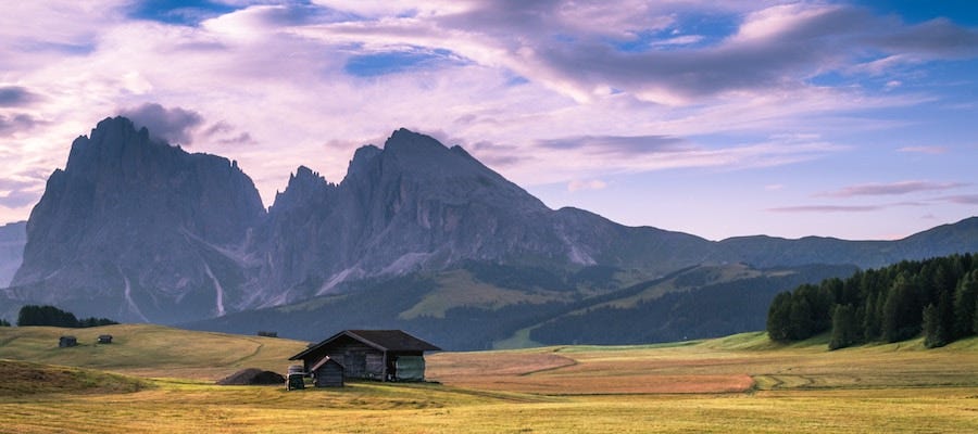 Cabin near mountains in Italy