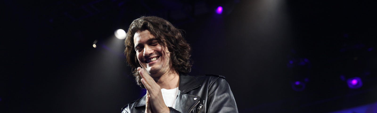 Adam Neumann, founder of WeWork, speaks on stage at the WeWork San Francisco Creator Awards.