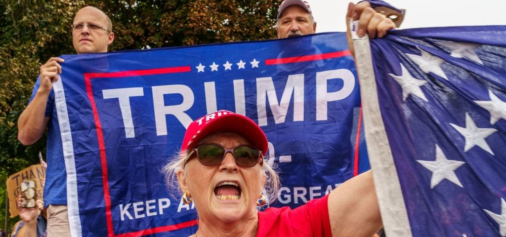 Trump supporters protesting in Kenosha.