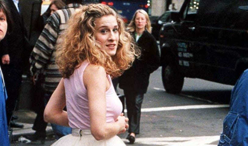 Sarah Jessica Parker in the opening credits of “Sex and the City.”