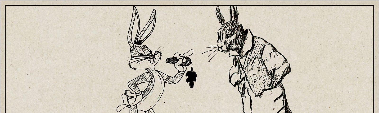 Bugs Bunny with Br’er Rabbit and the tar baby