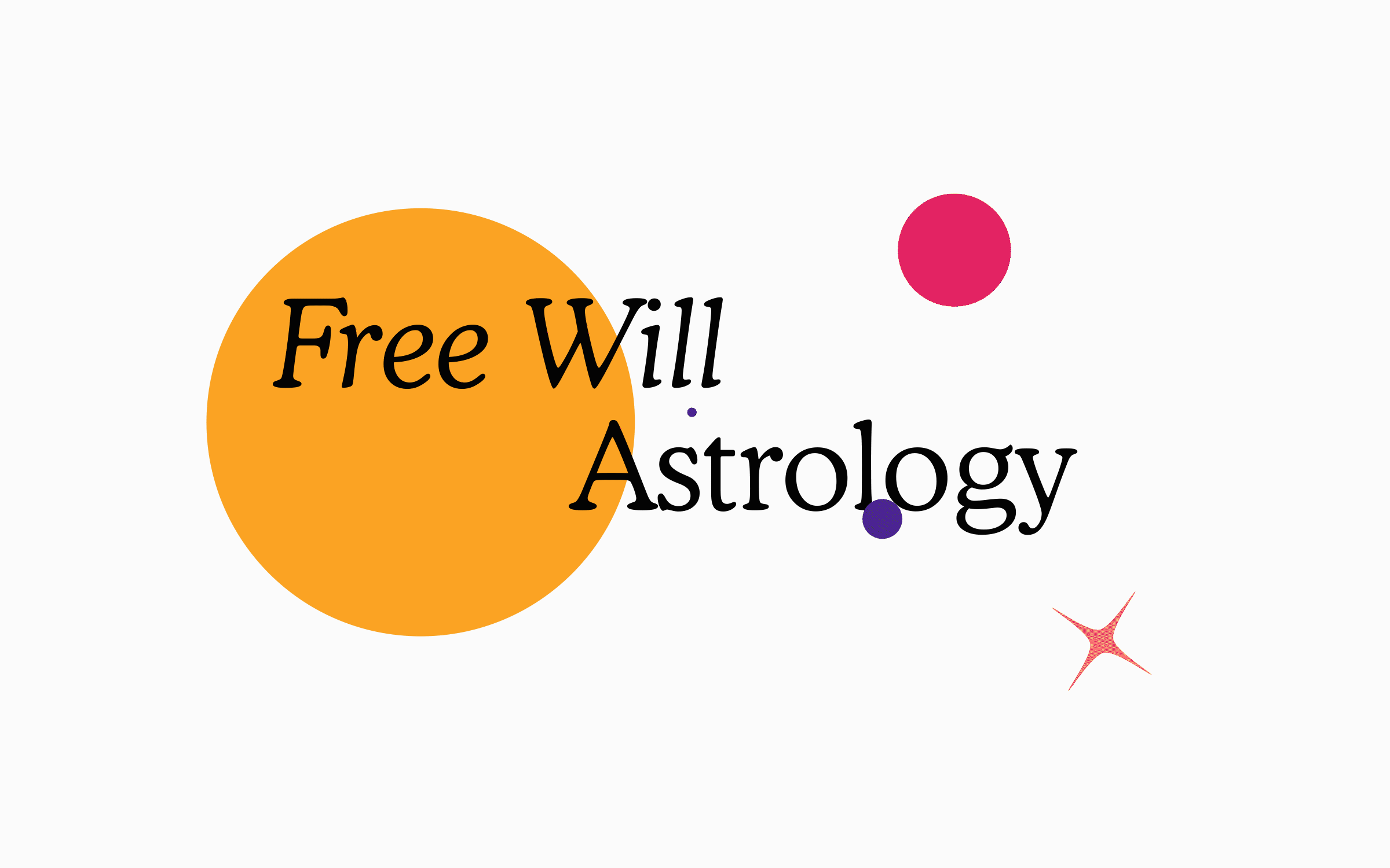 Free Will Astrology graphic with rotating circle/sparkle