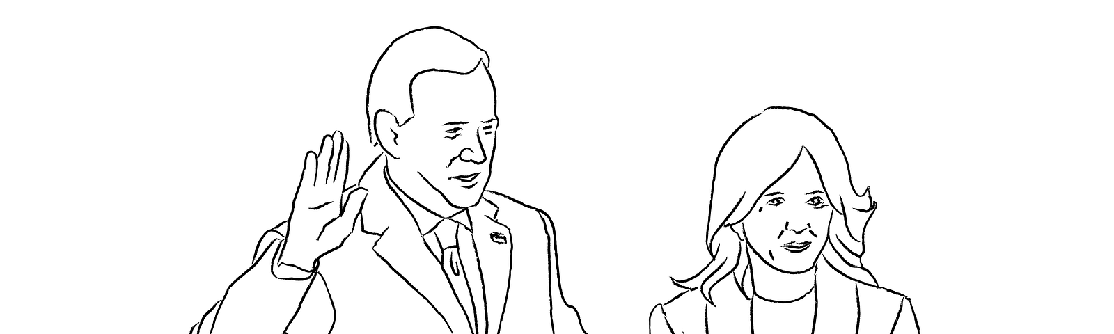 An illustration of President Joseph R. Biden taking his oath on Inauguration day.