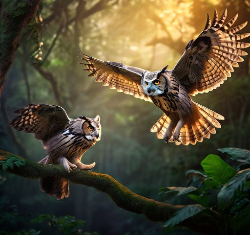 A pair of Peruvian owls