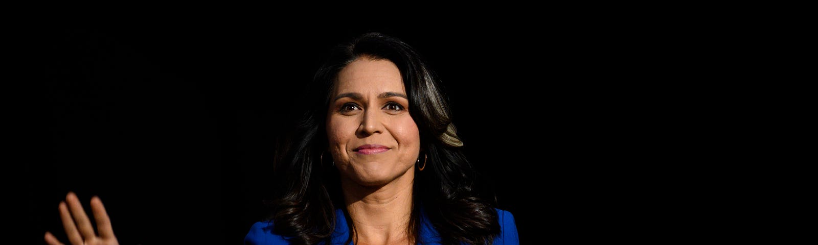 Democratic presidential candidate Rep. Tulsi Gabbard (D-HI) speaks during a forum on gun safety at the Iowa Events Center.