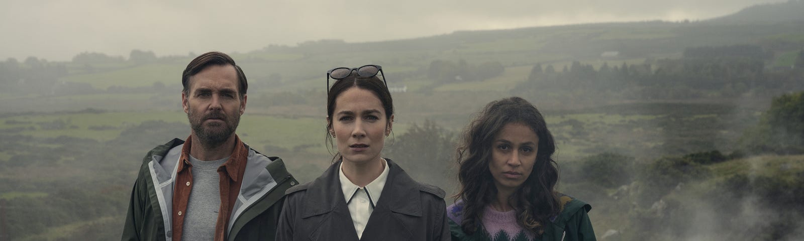 Will Forte, Siobhán Cullen, and Robyn Cara in Bodkin | Credit: Netflix
