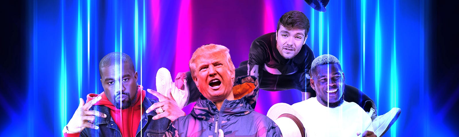 Donald Trump, Kanye West, Hershel Walker, and Nick Fuentes