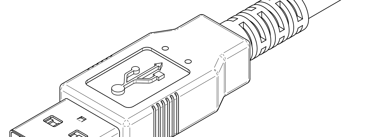 A sketch of a USB Type-A plug