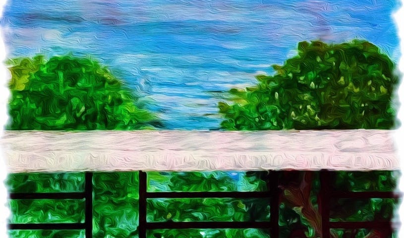 a view, haiku, painting by author