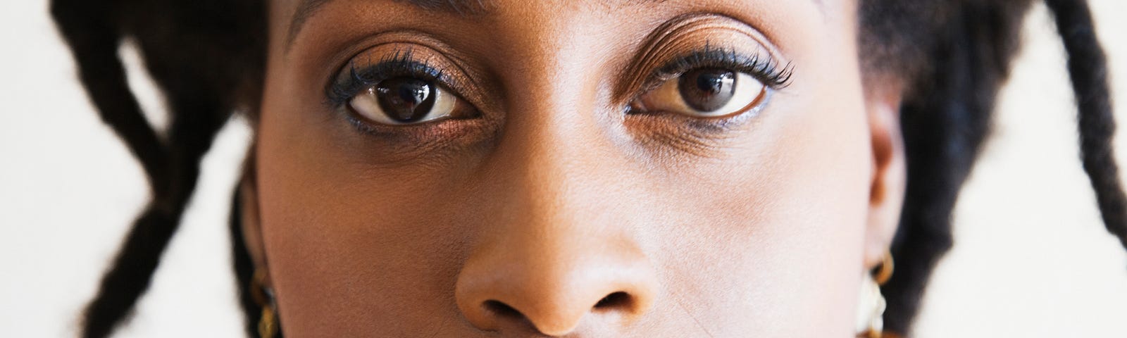 Closeup photo of a Black woman’s face.