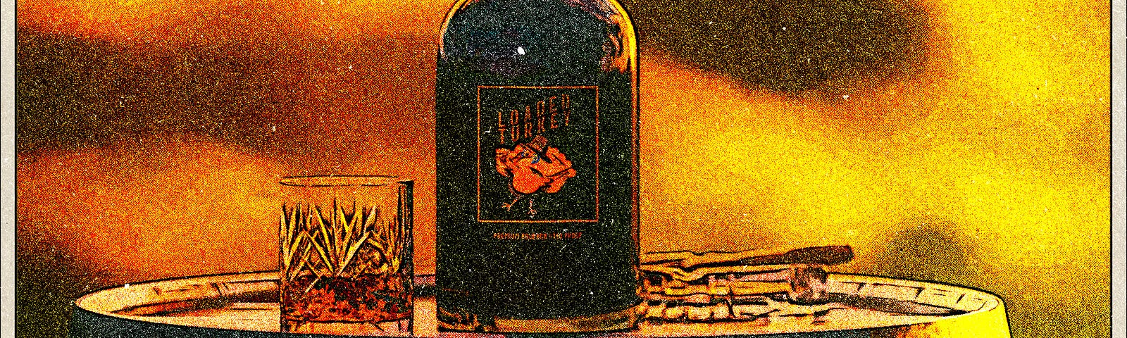 Whiskey with drunken turkey label