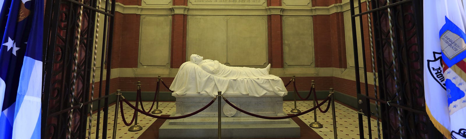 The interior of Lee Chapel with Robert E. Lee’s statue.