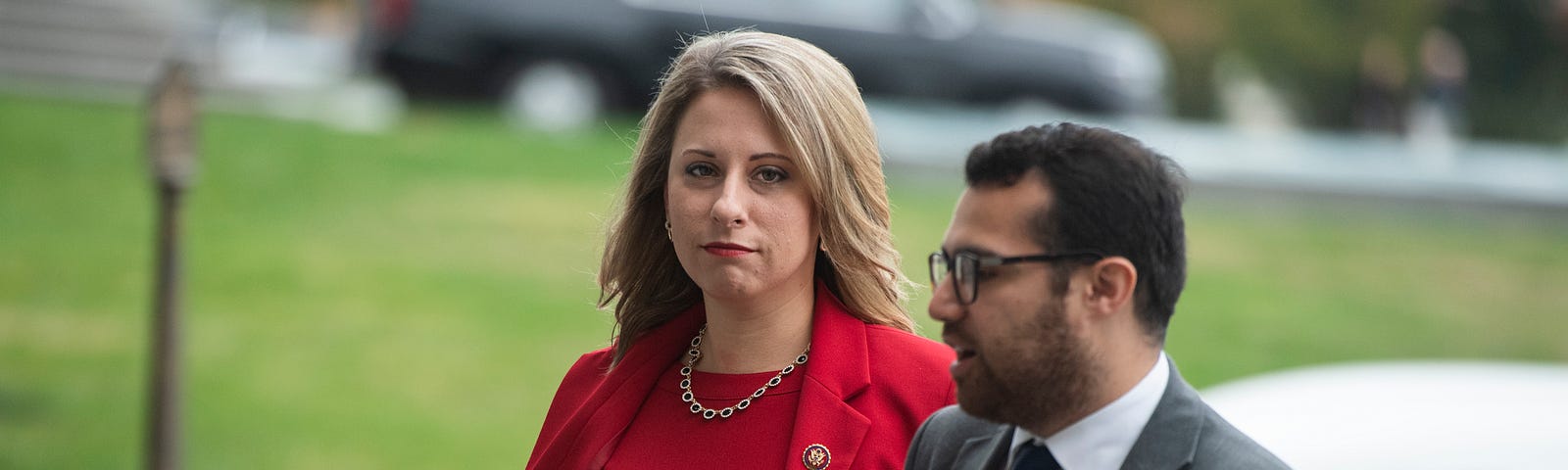 Former Congresswoman Katie Hill at the Capitol on Oct. 31, 2019 for her last series of votes before her resignation.